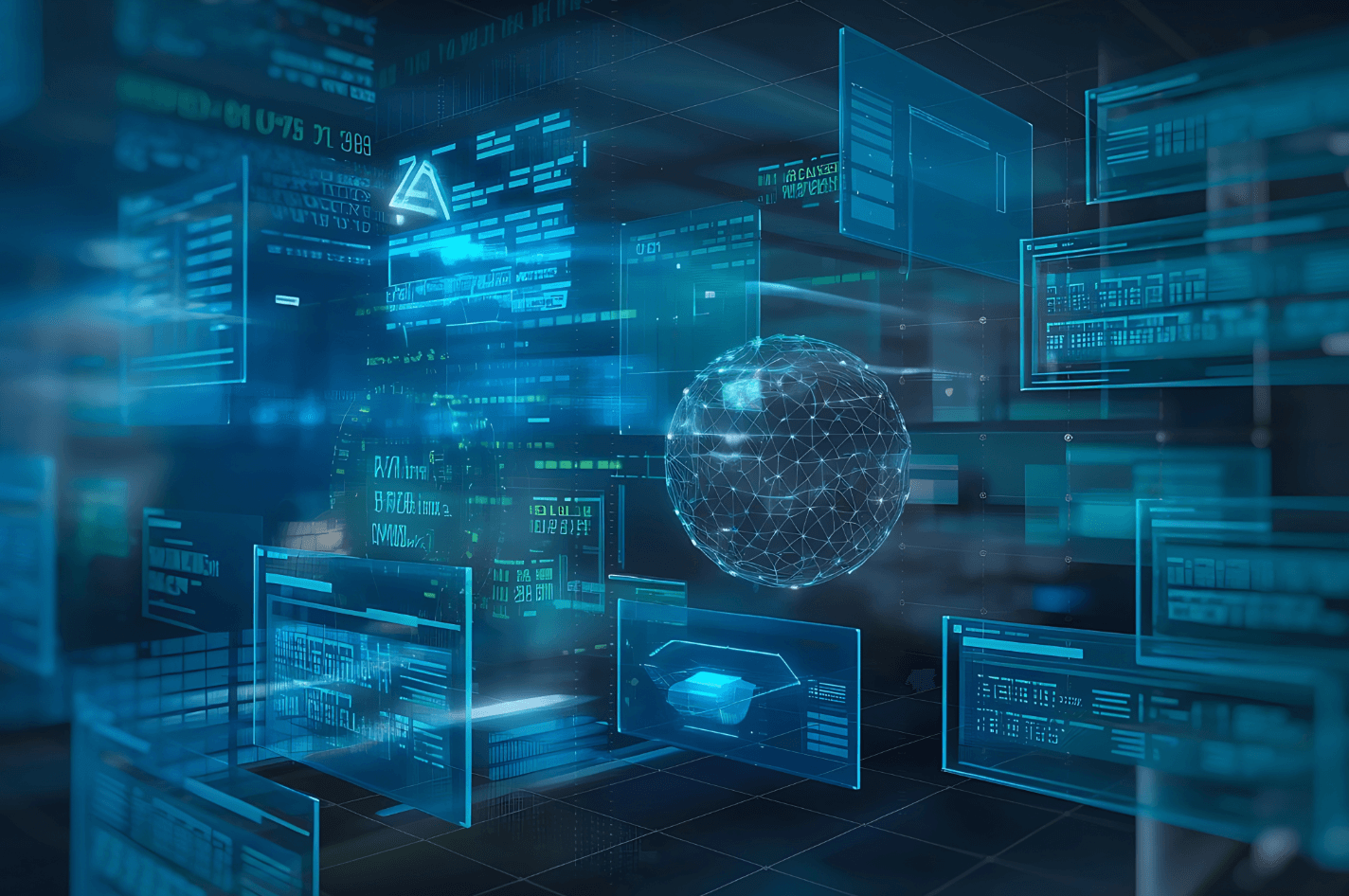 Holographic document management screens visualization